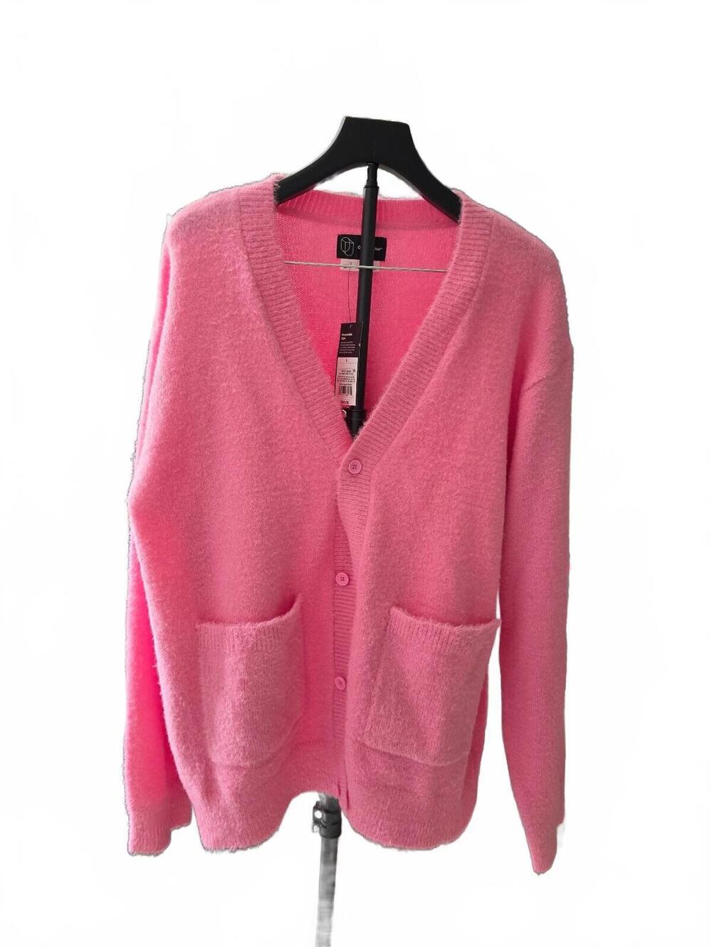 Original Use Sweater Women Pink Sz. Lg Long Sleeve Cozy Casual Warm Cardigan NWT